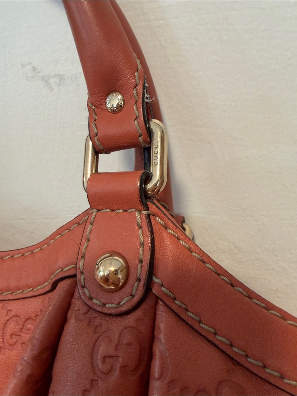 Gucci Medium Sukey Tote Pink Coral Guccissima Leather GG Bag - Picture 3 of 16